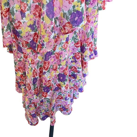 NWT WAYF Chelsea Tiered Ruffle Maxi Dress Rainbow Carnations Size Small Tiered - Picture 15 of 16